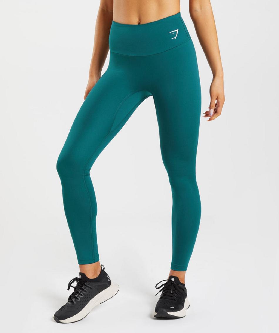 Gymshark Fraction Ženske Tajice Tirkizne | HR 4087KOR